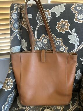 Banana Republic Classic Tan Leather Tote Bag